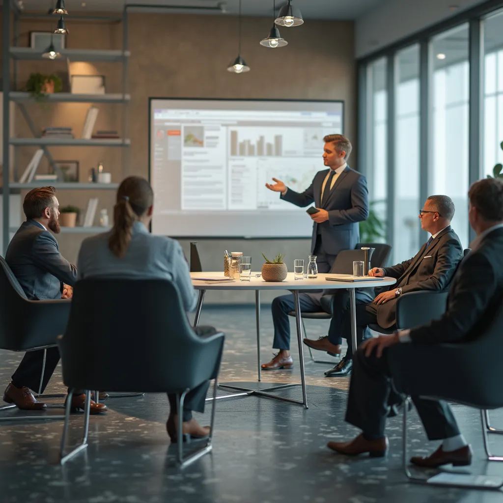 Equipo de ventas recibiendo formación